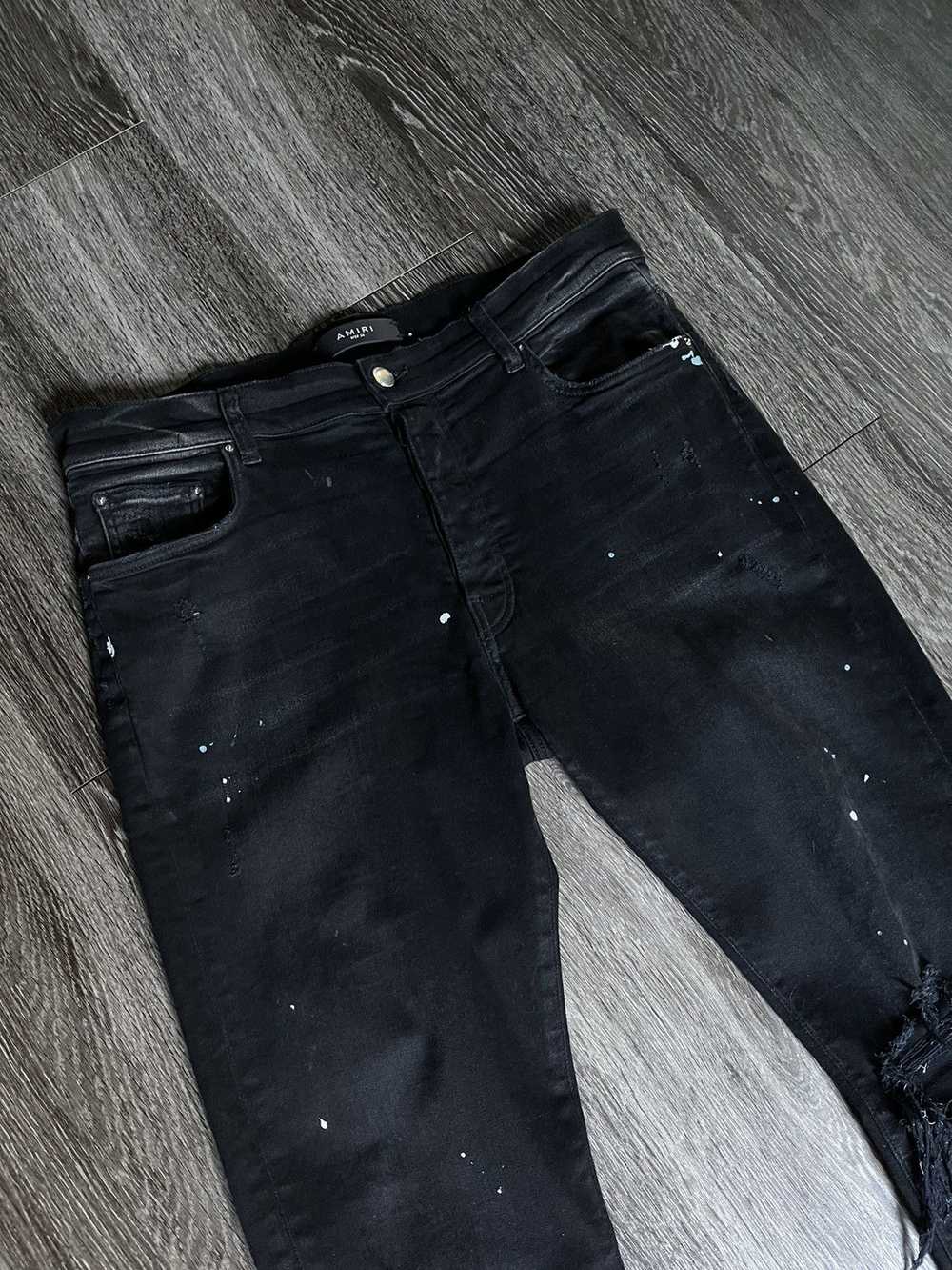 Amiri Amiri Paint Splattered Black Denim Jeans - image 2