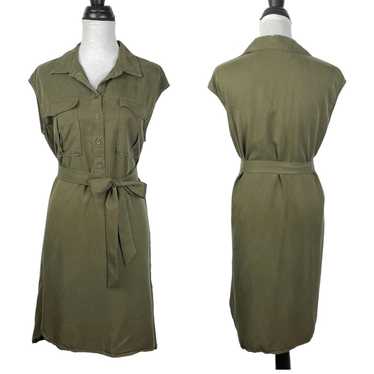 a loves a Army Green Sleeveless Belted Popover Mid