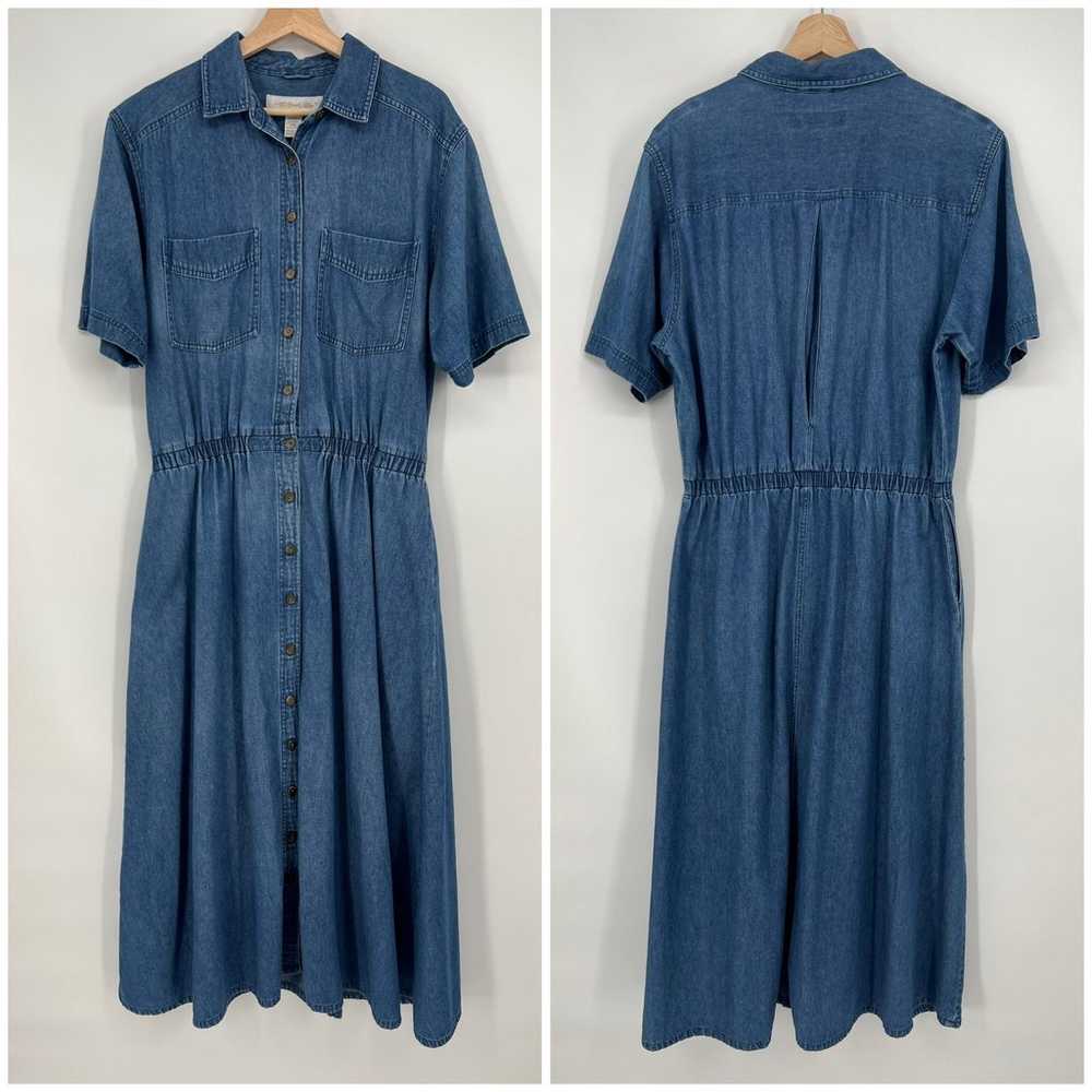 Vintage All Week Long Denim Dress Cotton Midi Fit… - image 1