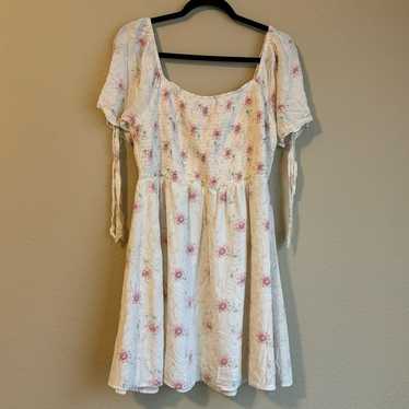 American Eagle smocked floral print dress