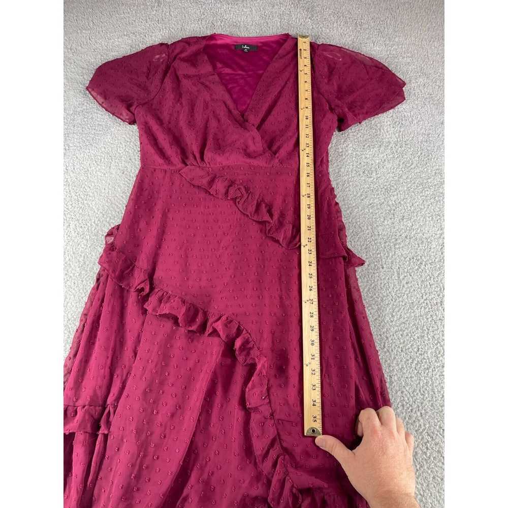 Lulus Dress Womens XL Red Maroon Asymmetrical Ruf… - image 5