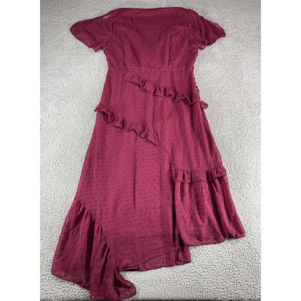 Lulus Dress Womens XL Red Maroon Asymmetrical Ruf… - image 9