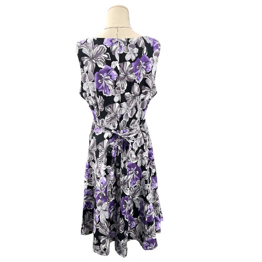 Acevog Lily Purple Sleeveless Floral Print Aline … - image 3