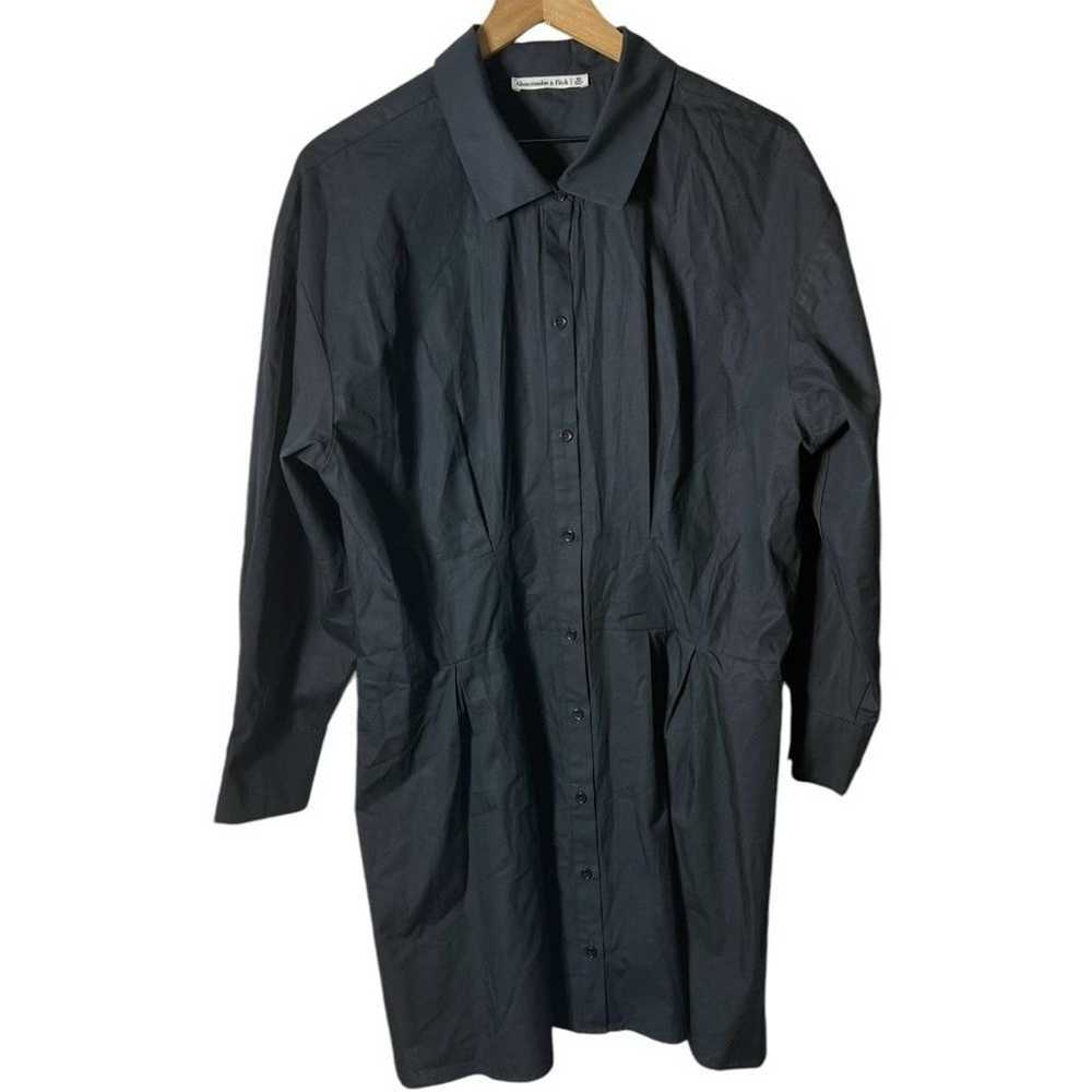 Abercrombie Poplin Nipped Waist Shirtdress Black … - image 2