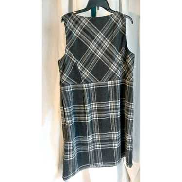 Lands End Gray Plaid Wool Tank Sheath Dress Pocke… - image 1