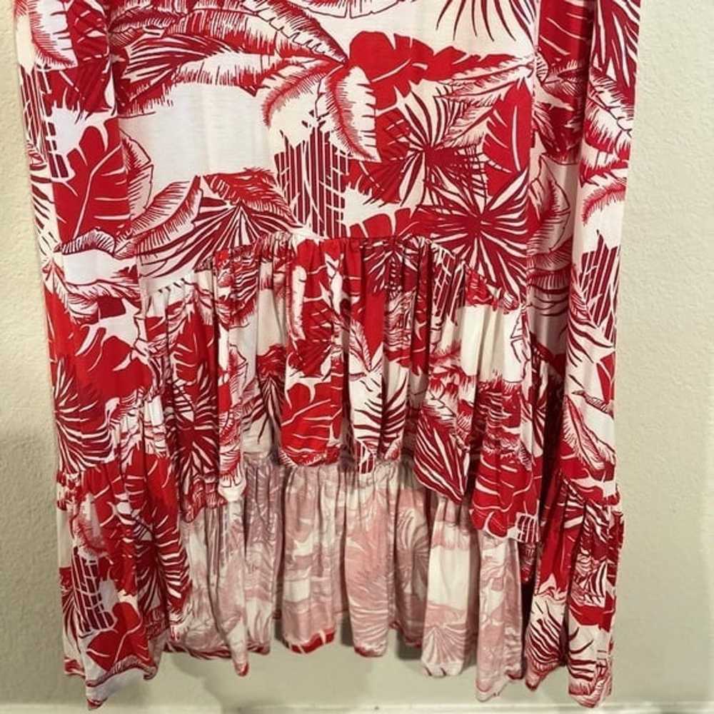 Soft Surroundings Red Stretch Cotton Floral Tropi… - image 5