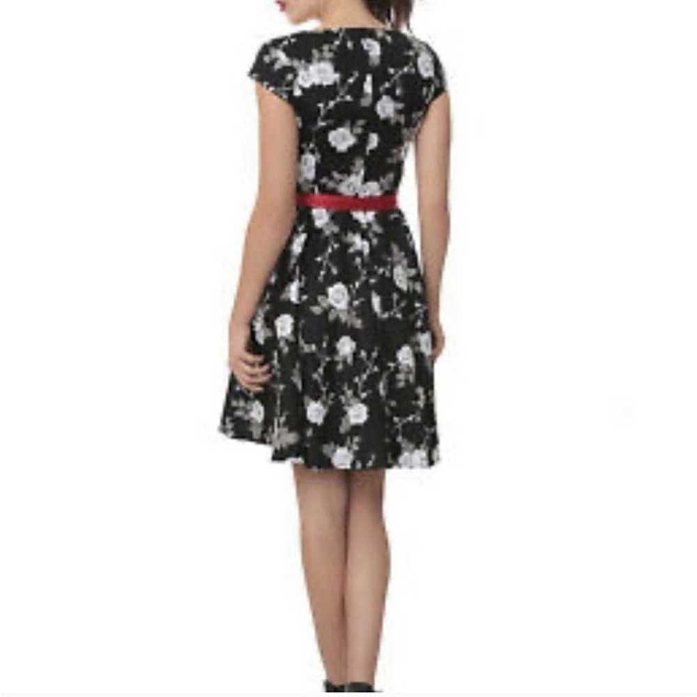 Hell Bunny Vixen black with white roses dress XL … - image 2