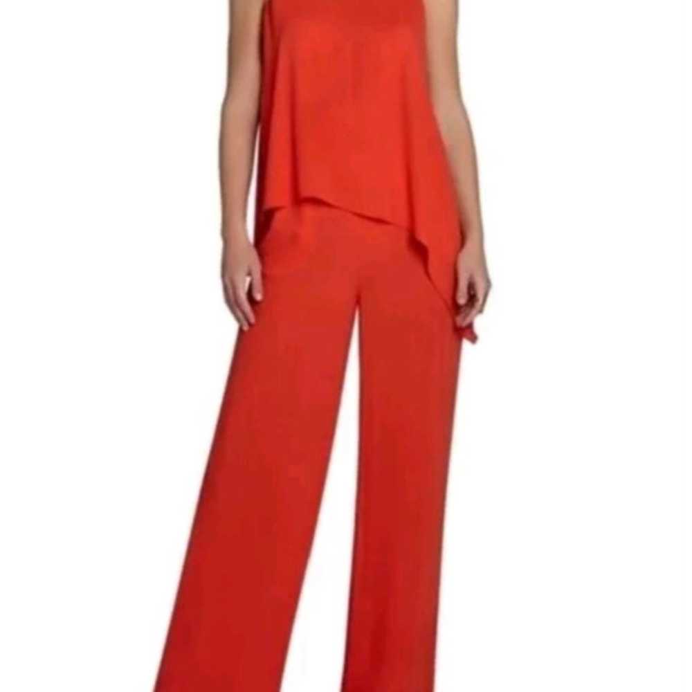 BCBGMAXazria red Hadli Sleeveless Draped Jumpsuit - image 1