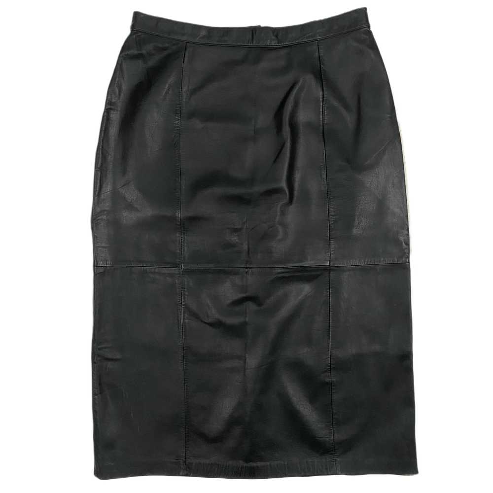 Soft Leather Midi Skirt (M) - image 1