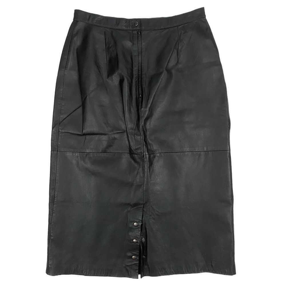 Soft Leather Midi Skirt (M) - image 2