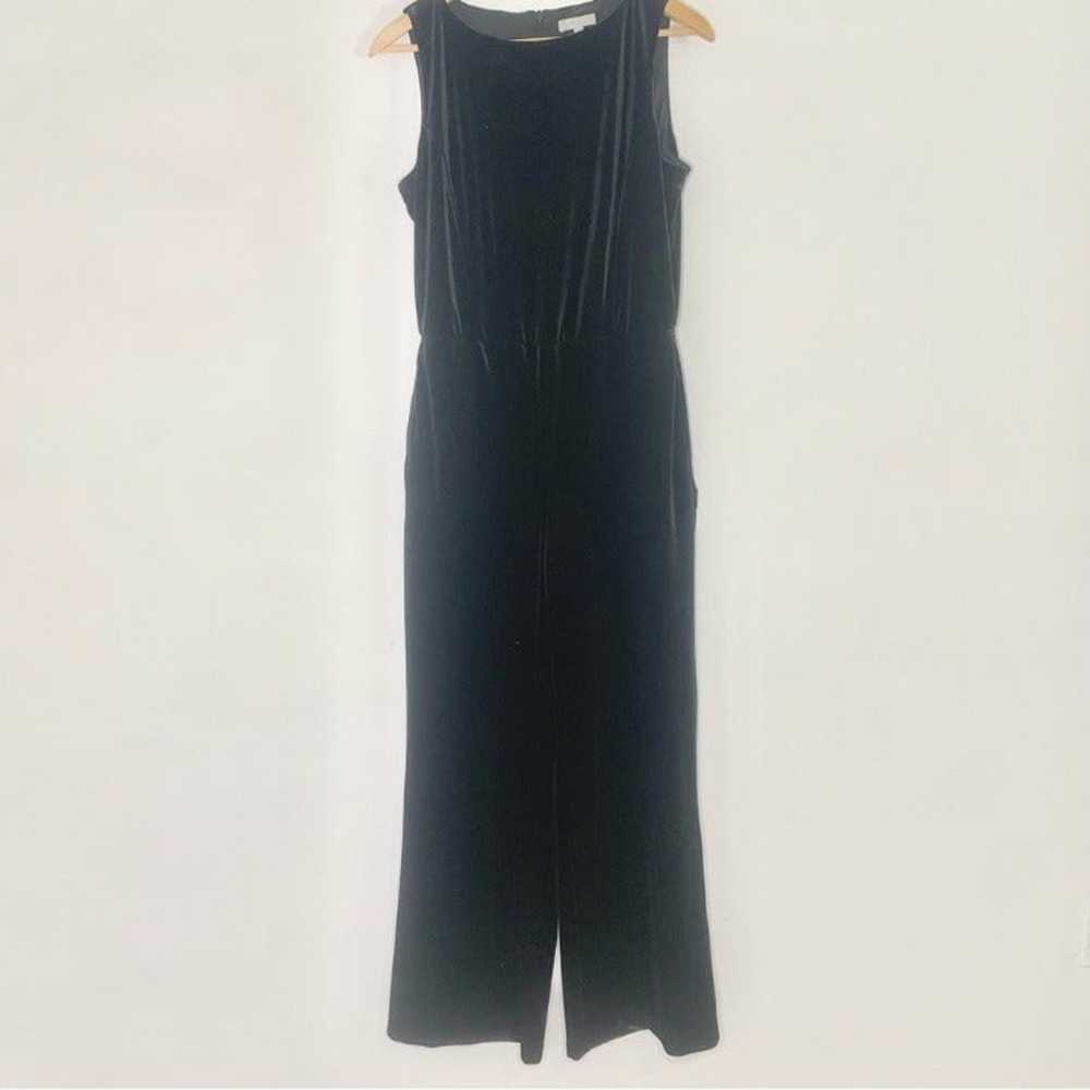 Elaine Rose black velvet sleeveless wide leg  jum… - image 2