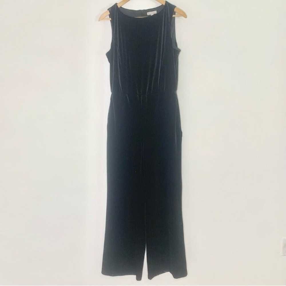 Elaine Rose black velvet sleeveless wide leg  jum… - image 3