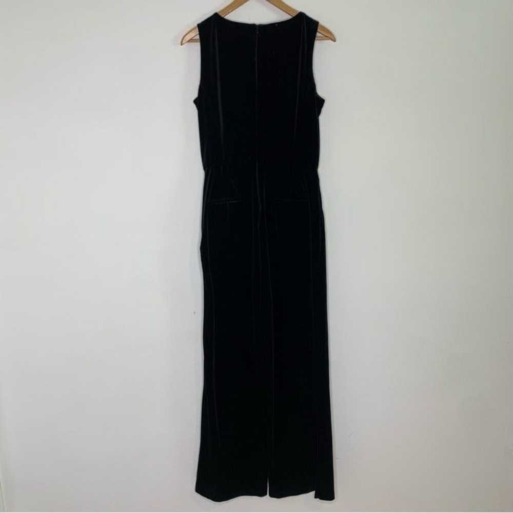 Elaine Rose black velvet sleeveless wide leg  jum… - image 4