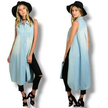 JW Signature Los Angeles Denim Tunic Dress M/L - image 1