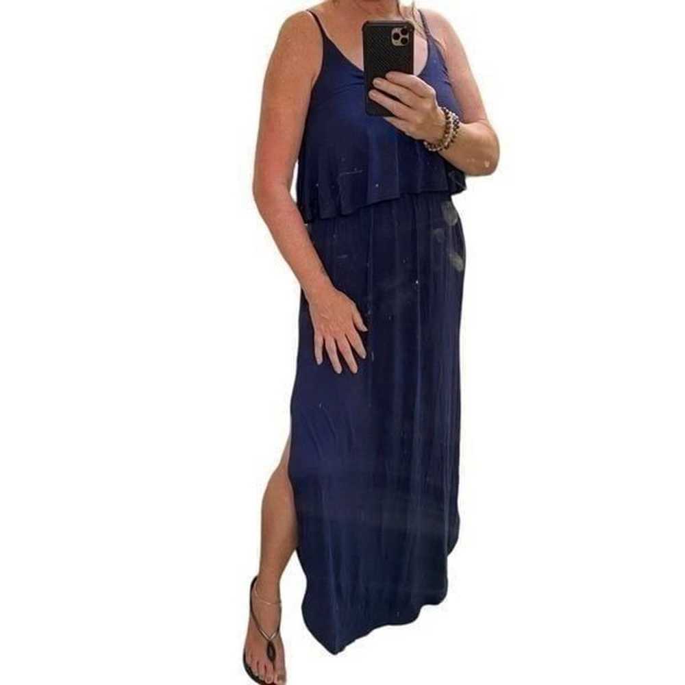 Sweet Lovely By Jen Navy Maxi Dress Size Medium - image 10