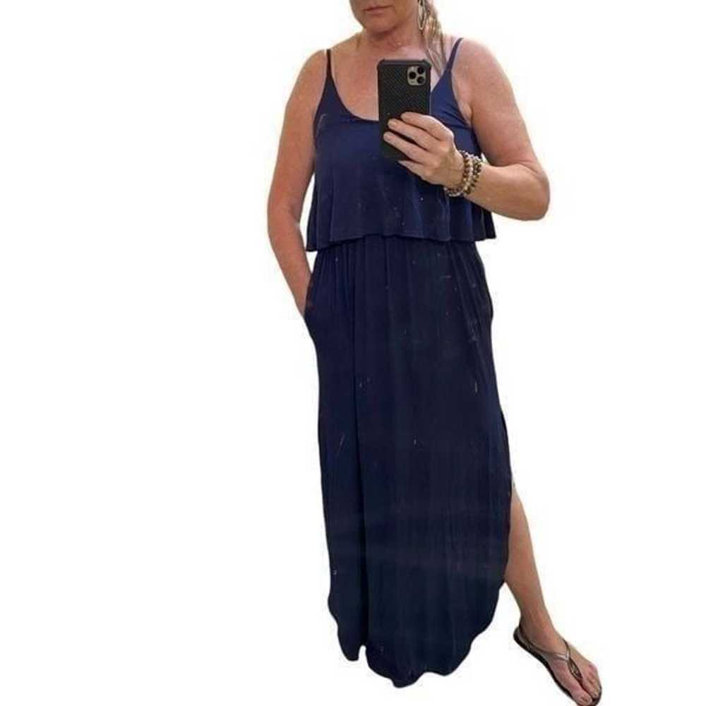 Sweet Lovely By Jen Navy Maxi Dress Size Medium - image 12