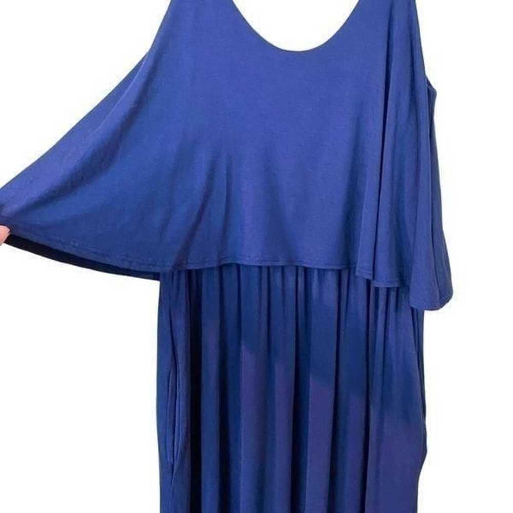 Sweet Lovely By Jen Navy Maxi Dress Size Medium - image 5