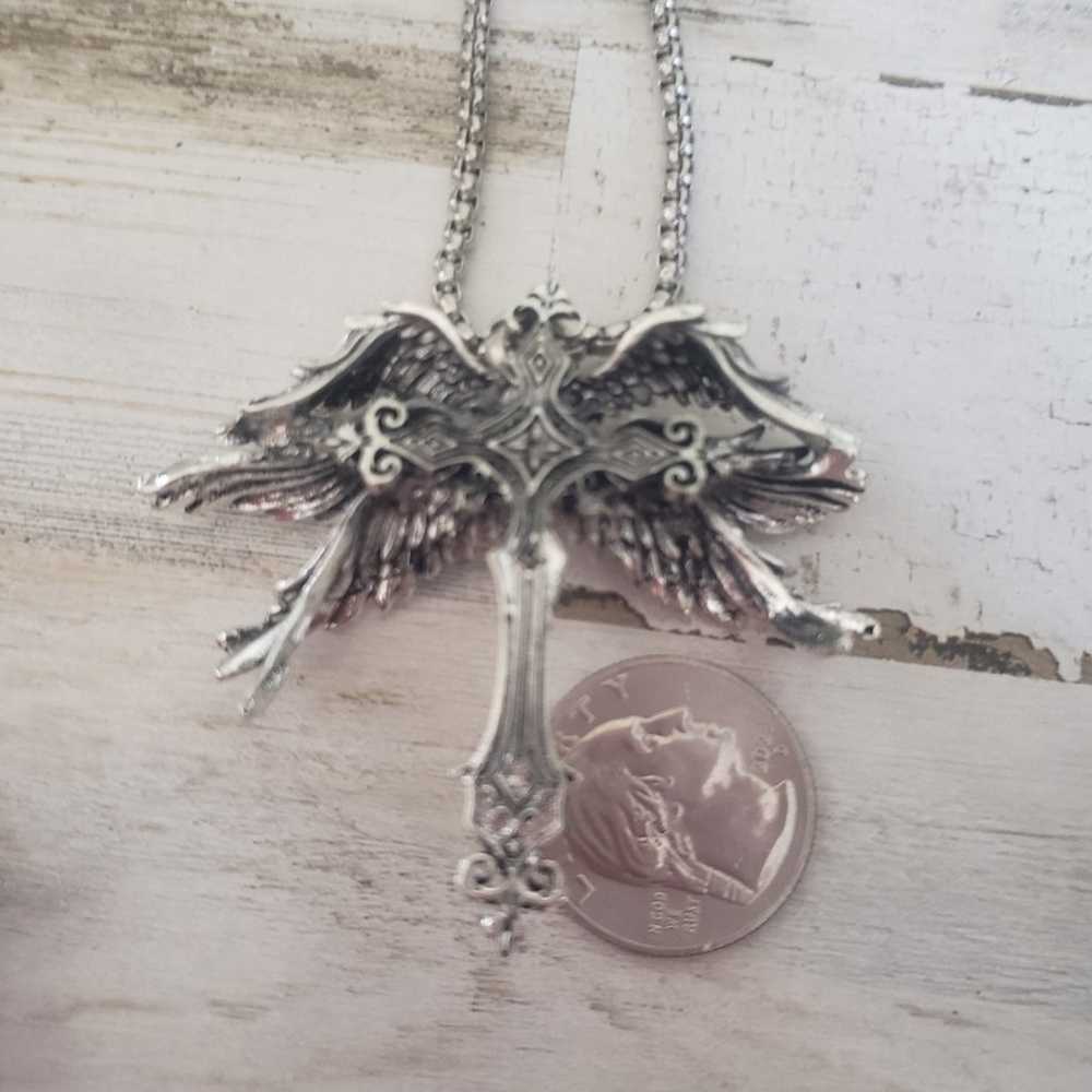 Cross necklace angel wings jewelry spiritual reli… - image 5