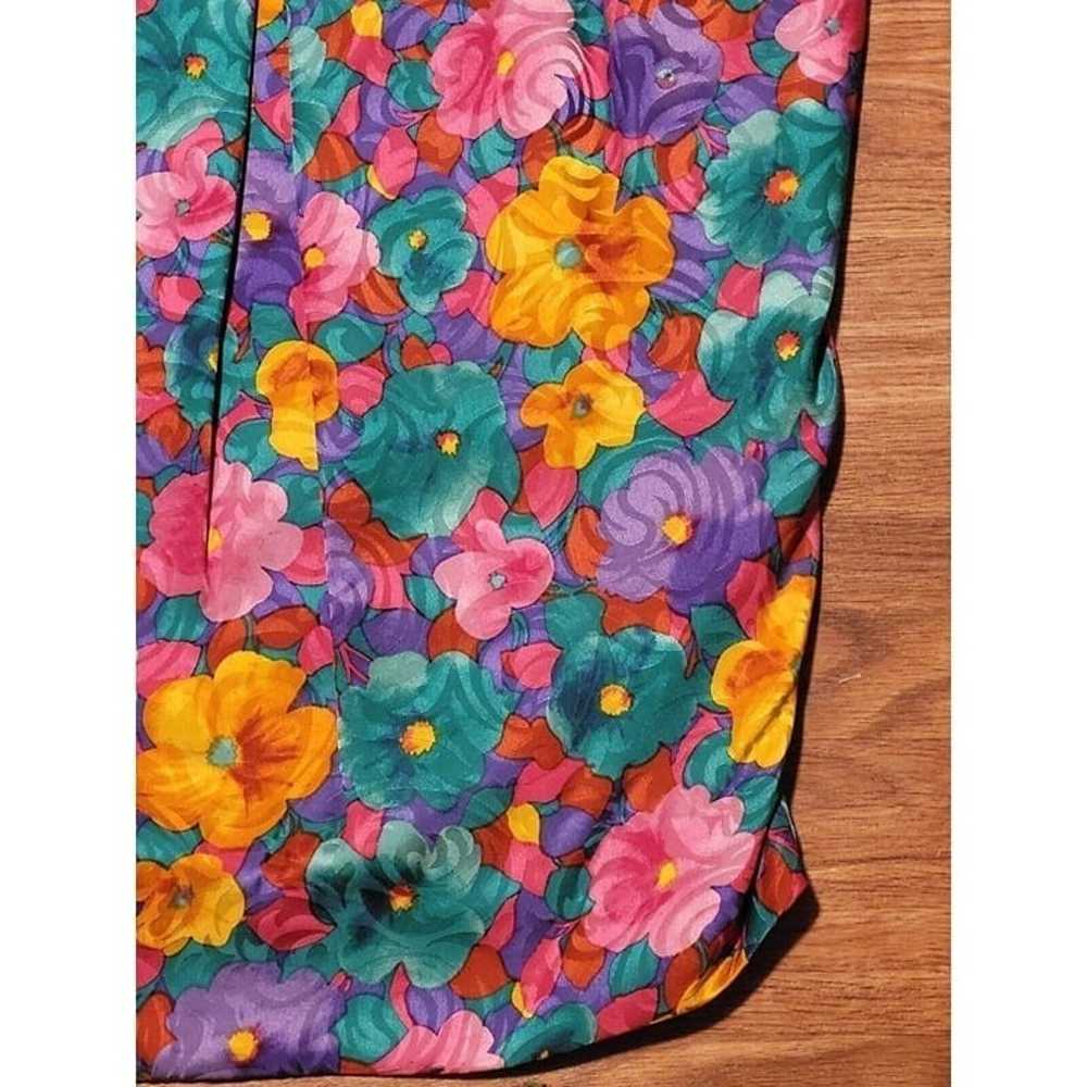 Vintage 80s TALB0TS by DAVID WARREN Silk Floral M… - image 2