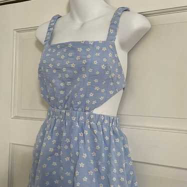 Hello Molly Blue Mini Dress with Daisys