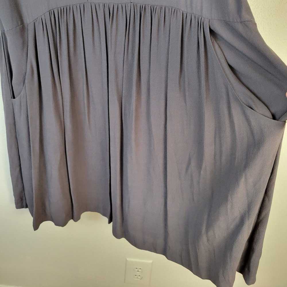 Garnet Hill Drop Waist Dress Women's 16 Gray Crep… - image 11