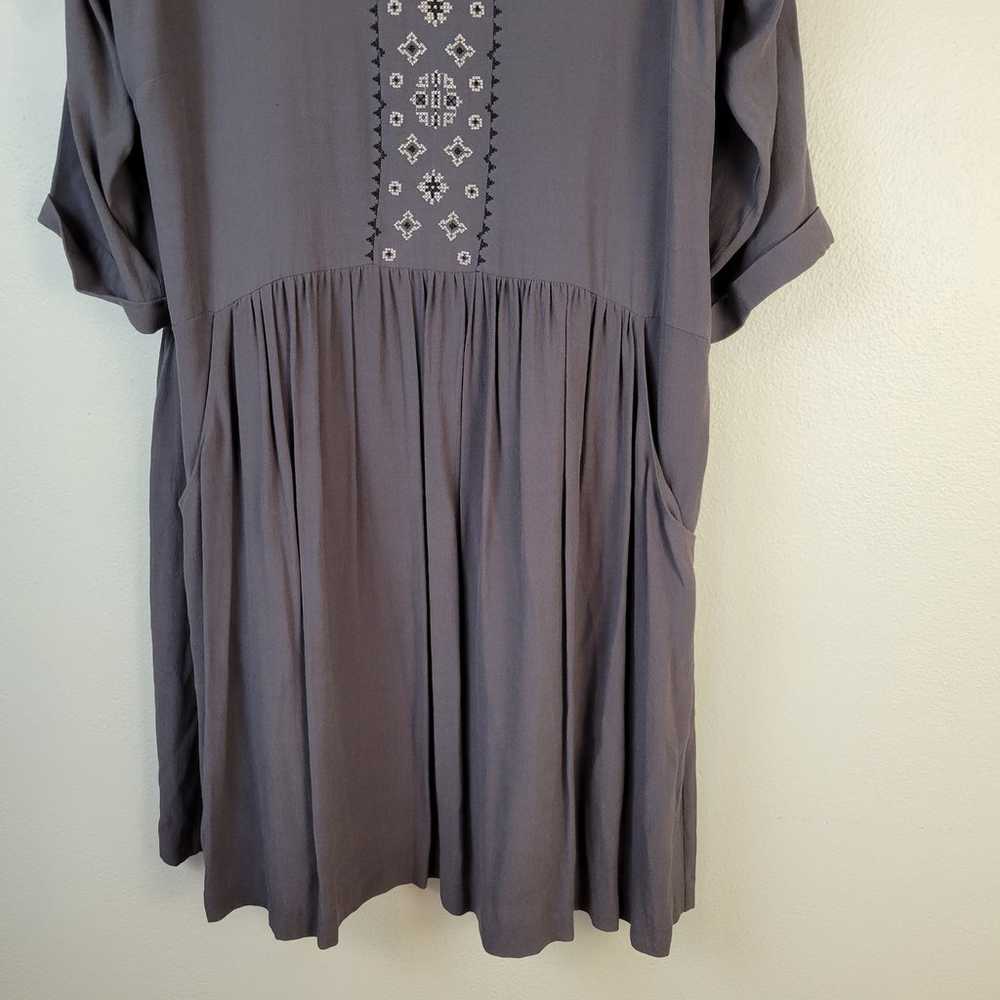 Garnet Hill Drop Waist Dress Women's 16 Gray Crep… - image 12