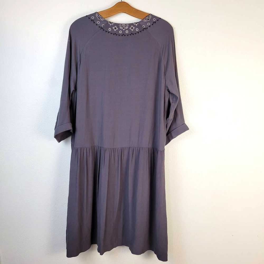 Garnet Hill Drop Waist Dress Women's 16 Gray Crep… - image 3