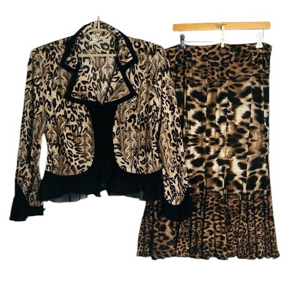 Joseph Ribkoff Skirt Suit Woman 18 Animal Print S… - image 1