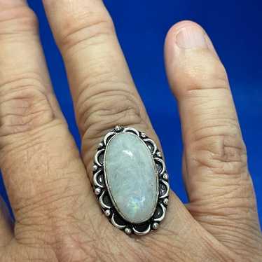 Rainbow moonstone S9 ring! #2953