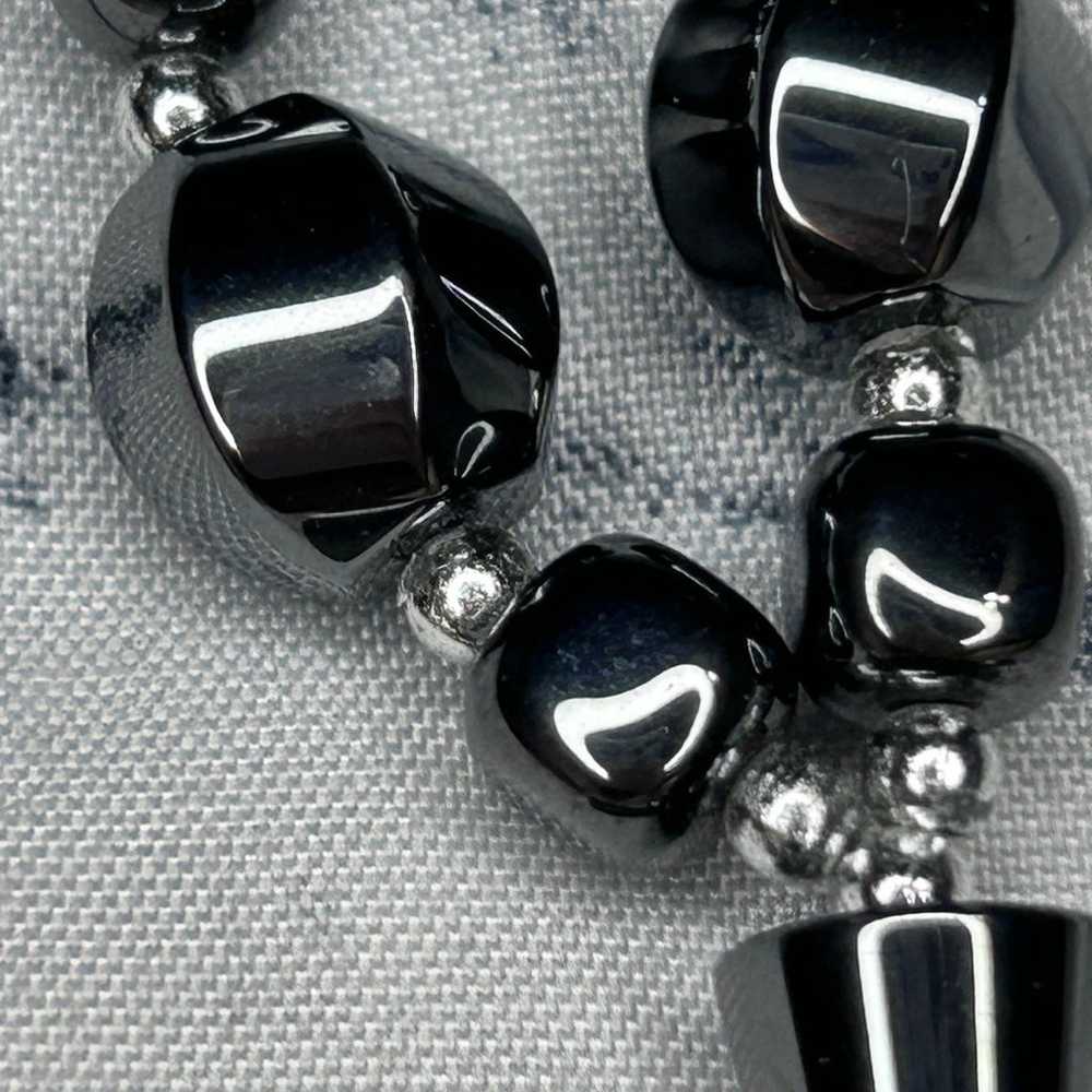 Hematite necklace cross handmade - image 6