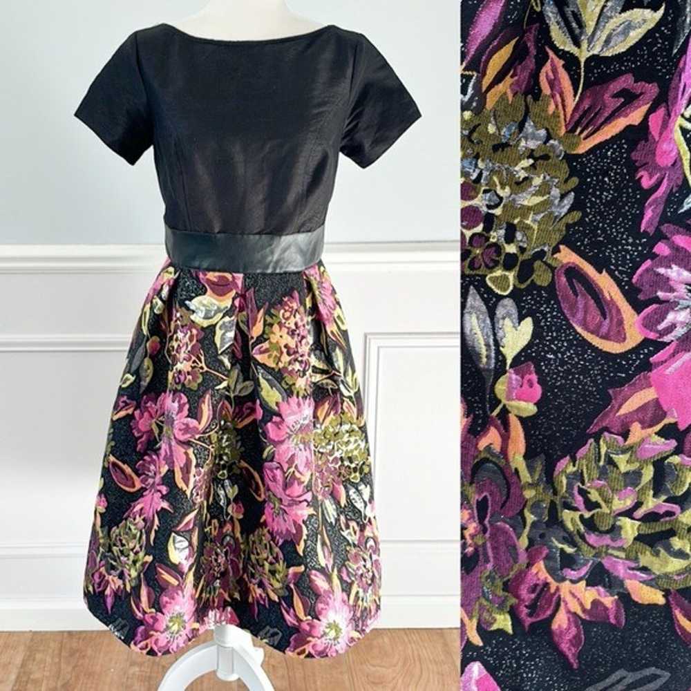 eShakti Floral Brocade Party Dress Women’s Sz 6 S… - image 1