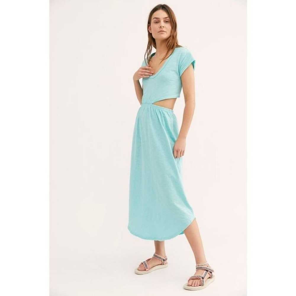 Free People Beach Blue Marigold Midi Cut Out Shor… - image 1