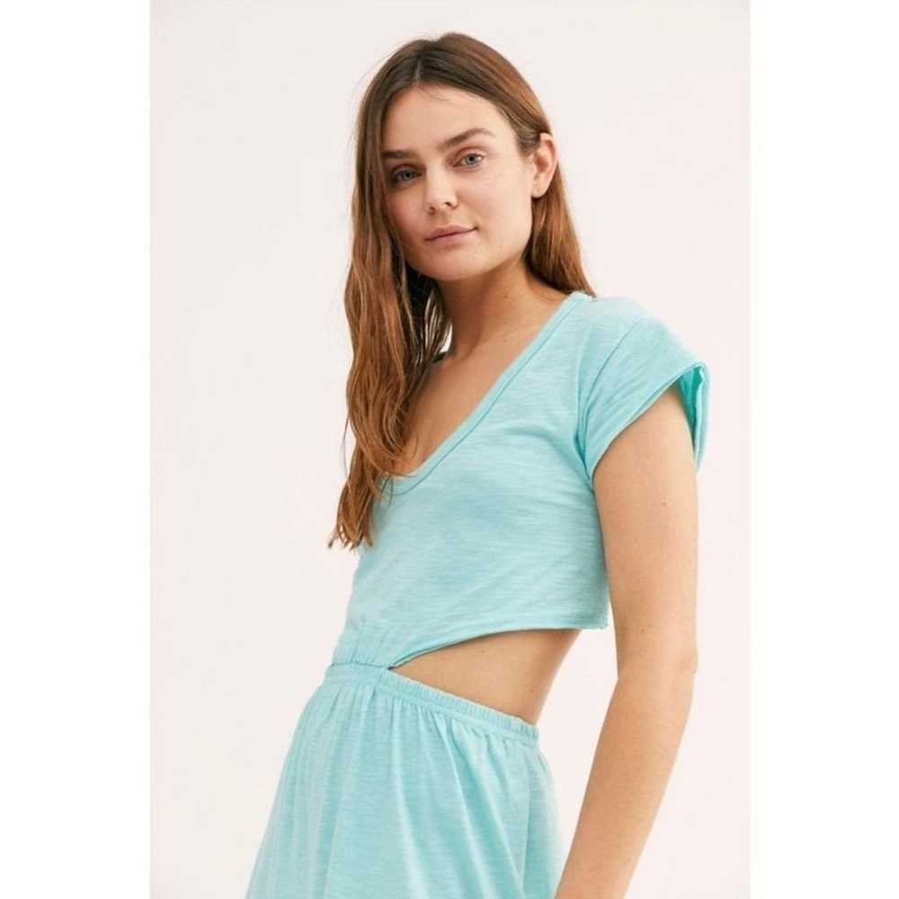 Free People Beach Blue Marigold Midi Cut Out Shor… - image 2