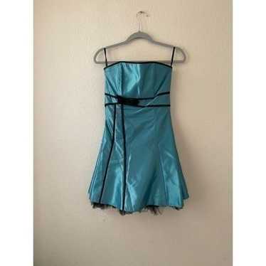 jessica mcclintock satin mini prom dress