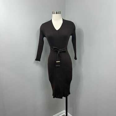 Calvin Klein Brown Ribbed Dress