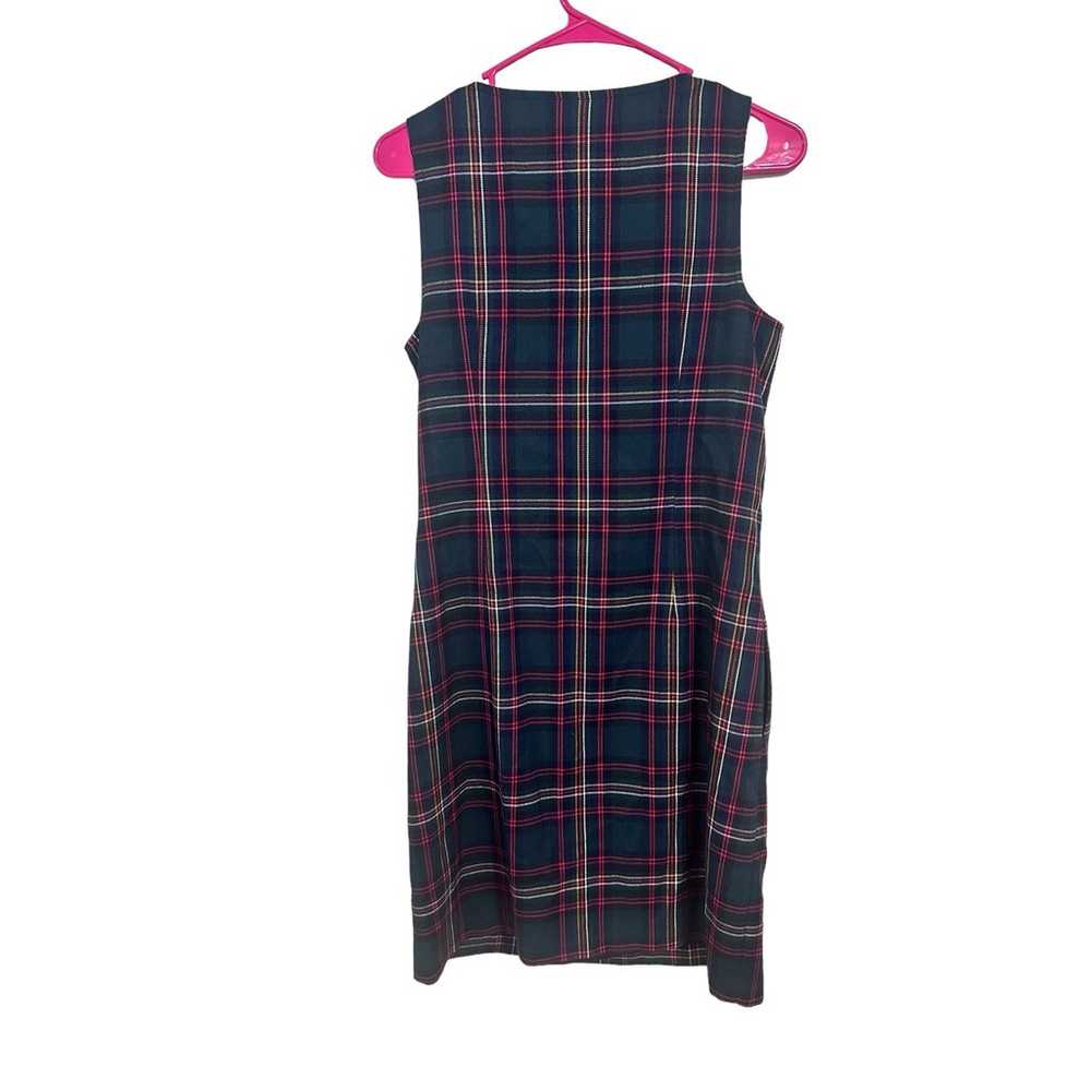 Trina Turk Green and Red Plaid Sleeveless Dress S… - image 2