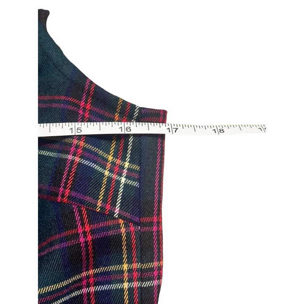 Trina Turk Green and Red Plaid Sleeveless Dress S… - image 5