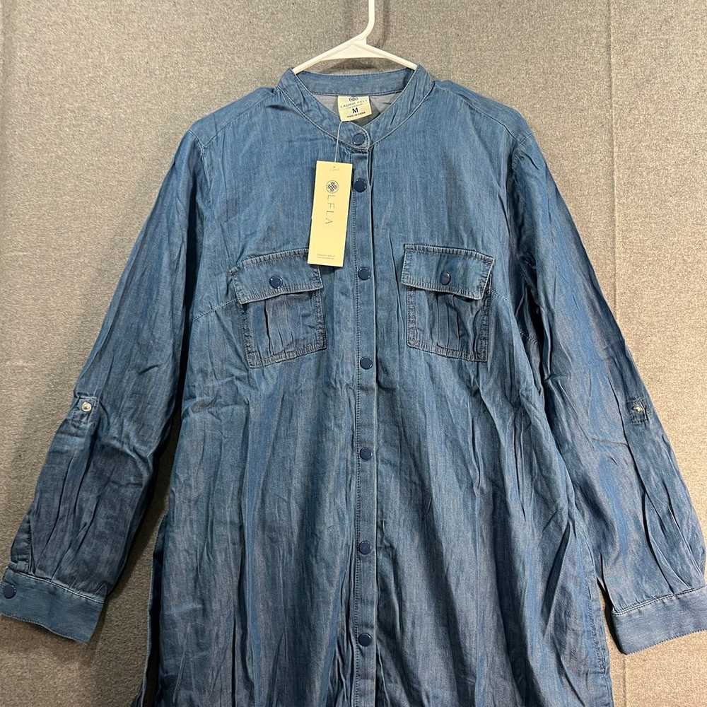 Laurie Felt Women Dress Size Medium Blue Denim Du… - image 6