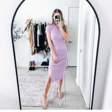 House of Harlow 1960 M Purple Ribbed Midi Dress