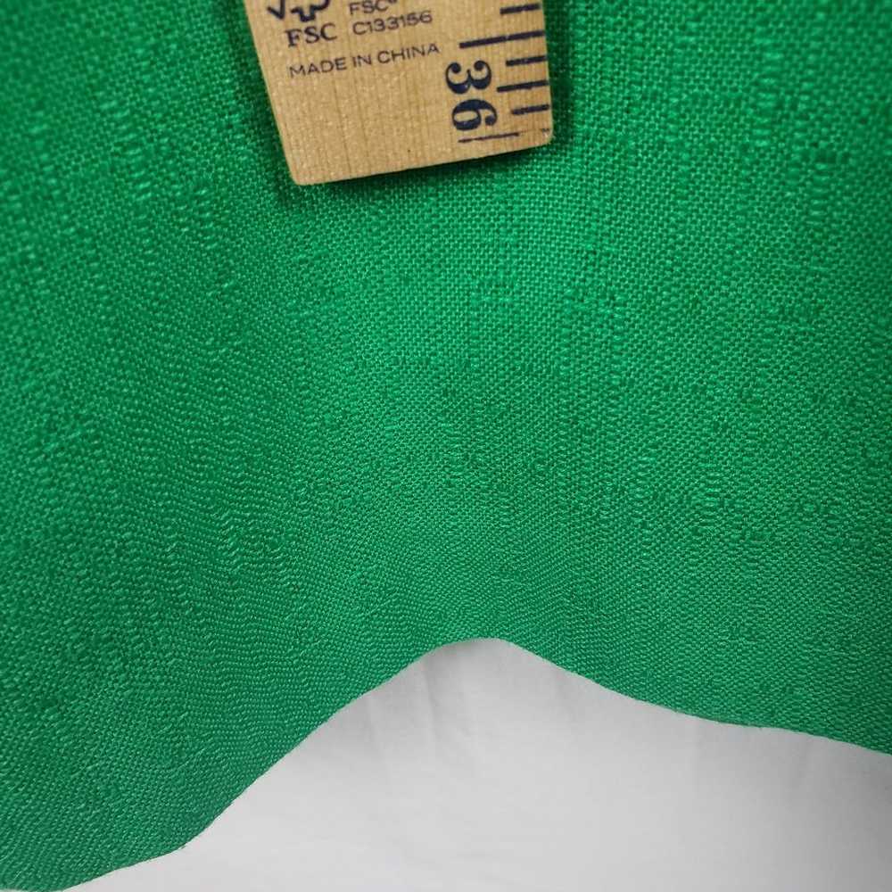 Kasper for ASL Vintage Green Gold Button Short Sl… - image 10