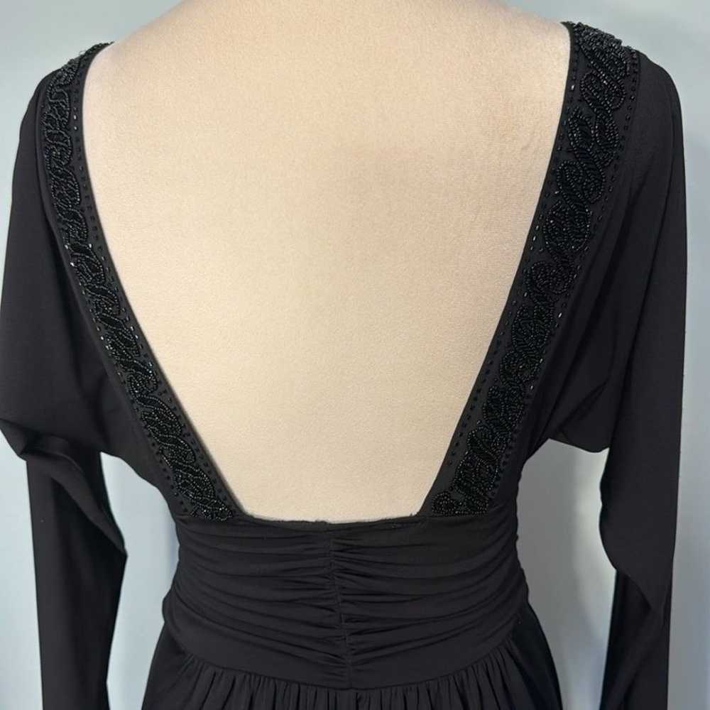 Maggy London black backless cocktail dress with b… - image 3