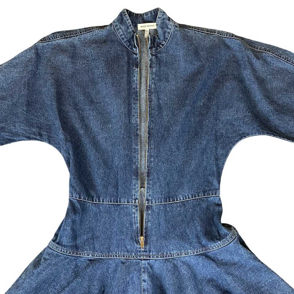 VTG Byblos Denim Dress Women's 8 Batwing Long Sle… - image 3