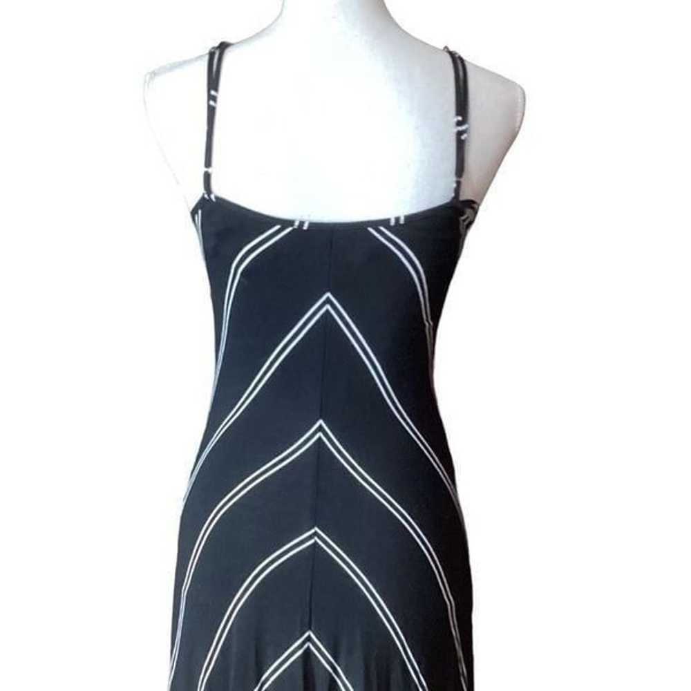 Loft Black & White Striped Spaghetti Strap Maxi L… - image 3