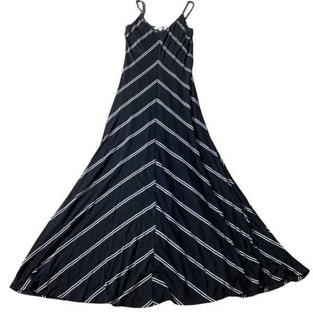 Loft Black & White Striped Spaghetti Strap Maxi L… - image 5