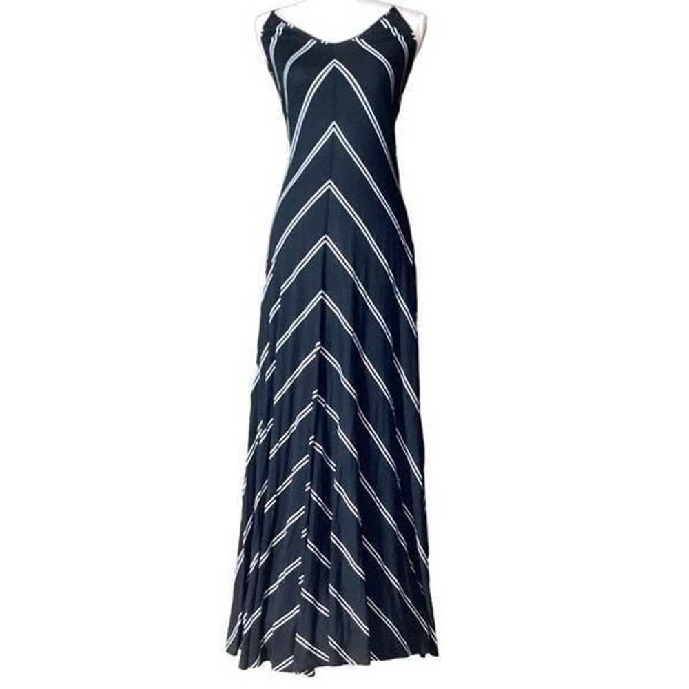 Loft Black & White Striped Spaghetti Strap Maxi L… - image 8