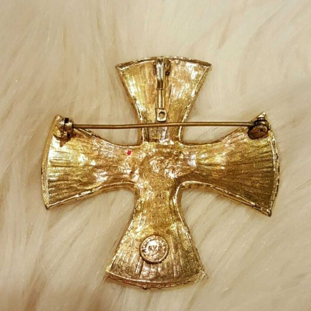 NYC ACCESSORIES GOLDTONE CROSS PENDANT/BROOCH - image 4