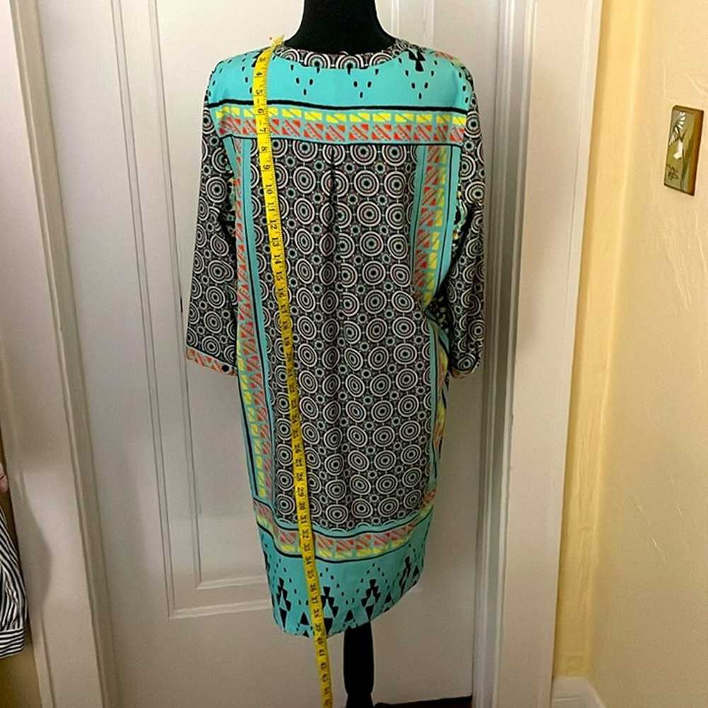 Hale Bob NWOT VNeck Turquoise Abstract Print Long… - image 3