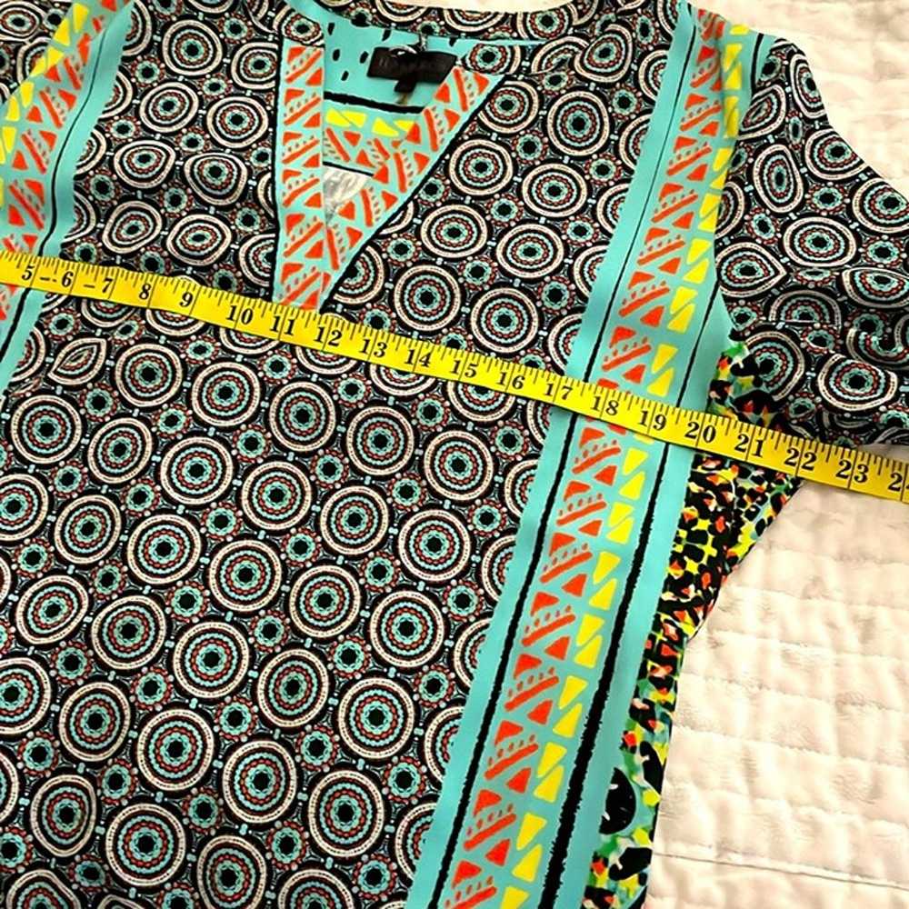 Hale Bob NWOT VNeck Turquoise Abstract Print Long… - image 5