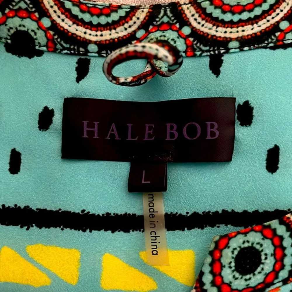 Hale Bob NWOT VNeck Turquoise Abstract Print Long… - image 8