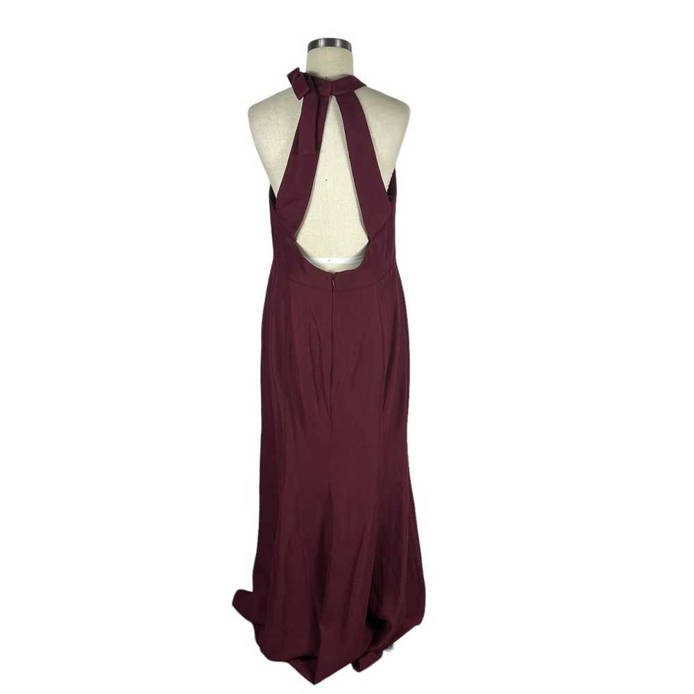 AFTER SIX 6827 Cabernet Crepe Halter Bow Neck Dre… - image 3